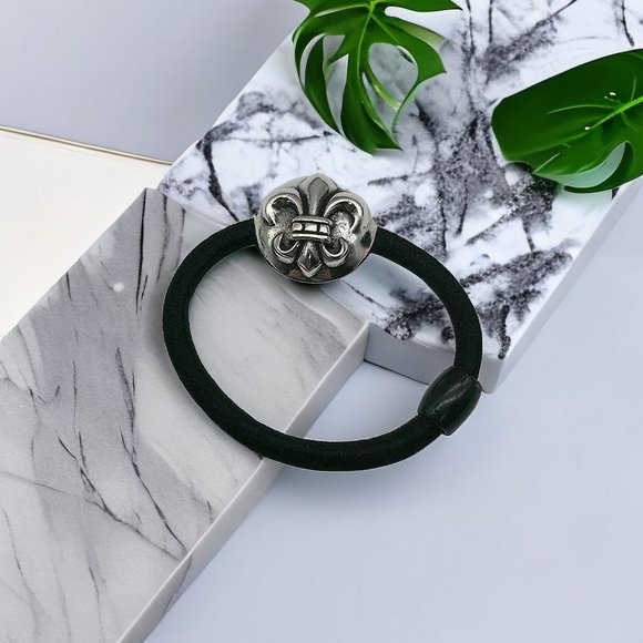 Chrome Hearts Cross Anchor Scout Flower Rubber Band 925 Sterling Silver Bracelet main image 10
